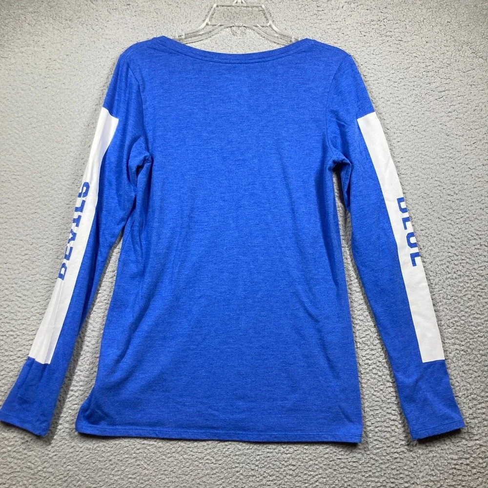 Duke University Blue Devils T Shirt Womens Medium Blue V Neck Long Sleeve Nike